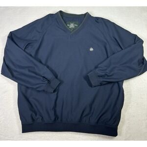 Brooks Brothers Country Club Golf Pullover Large Navy Green Logo Windbreaker PGA